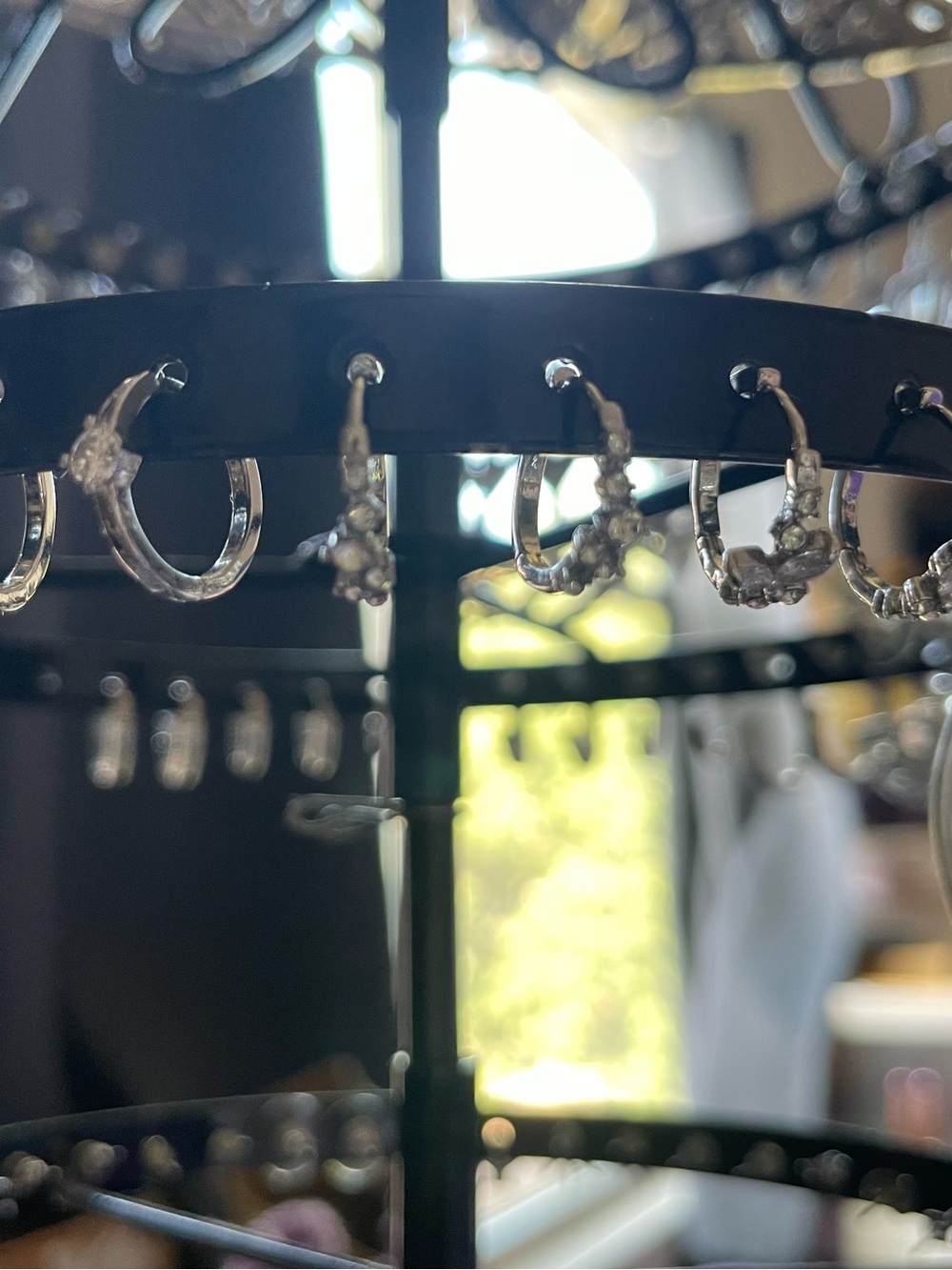 Francesca's Collections Silver Textured Hoop Earrings